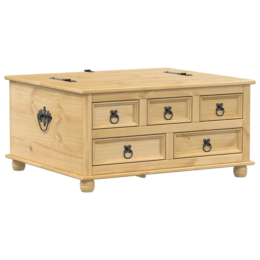 Boîte de rangement Corona 90x78x45 cm bois de pin massif - 2