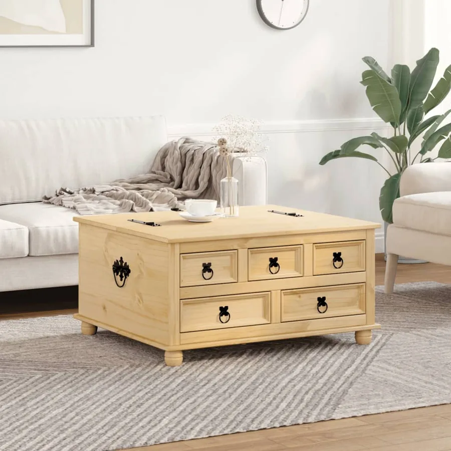 Boîte de rangement Corona 90x78x45 cm bois de pin massif - 3