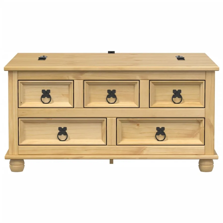 Boîte de rangement Corona 90x78x45 cm bois de pin massif - 4