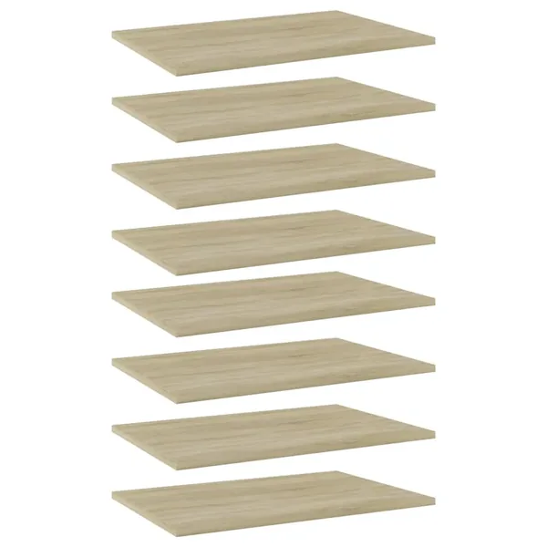 Panneau de bibliothèque 8pcs Chêne sonoma 60x40x1,5cm Aggloméré