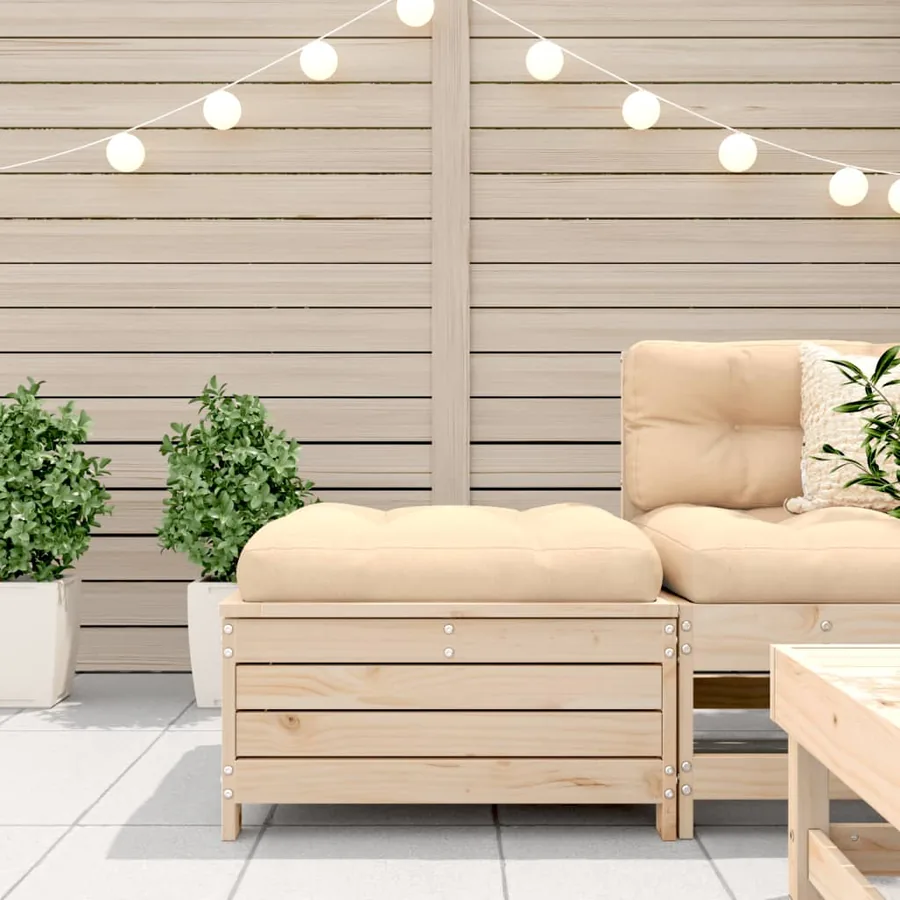 Repose-pied de jardin 62x63,5x32 cm bois de pin massif - 3