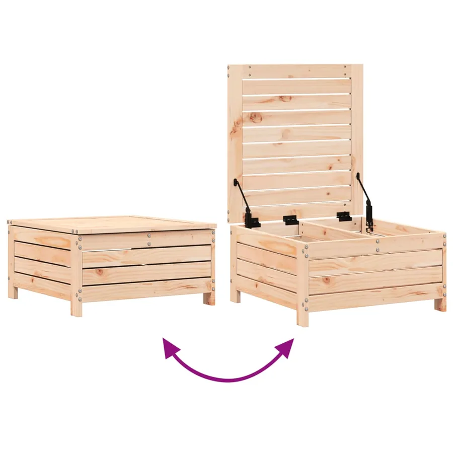 Repose-pied de jardin 62x63,5x32 cm bois de pin massif - 7