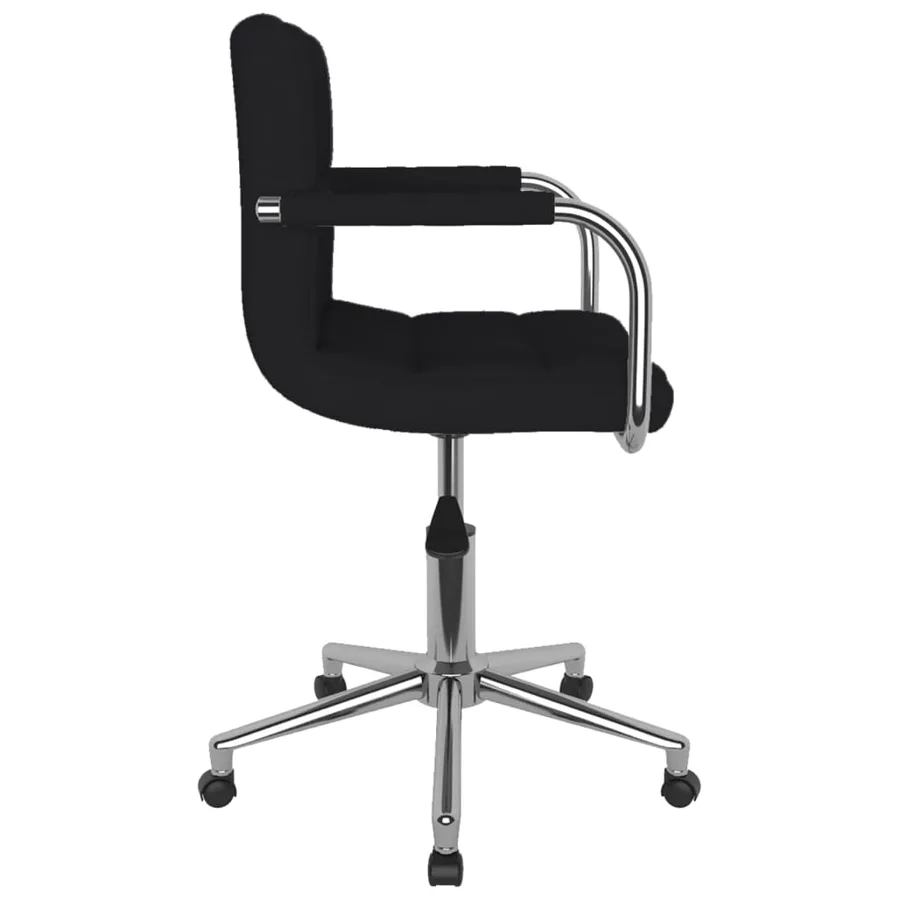 Chaise pivotante de salle à manger Noir Tissu - 3