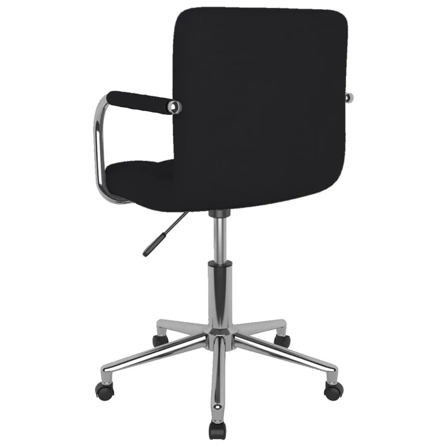 Chaise pivotante de salle à manger Noir Tissu - 4