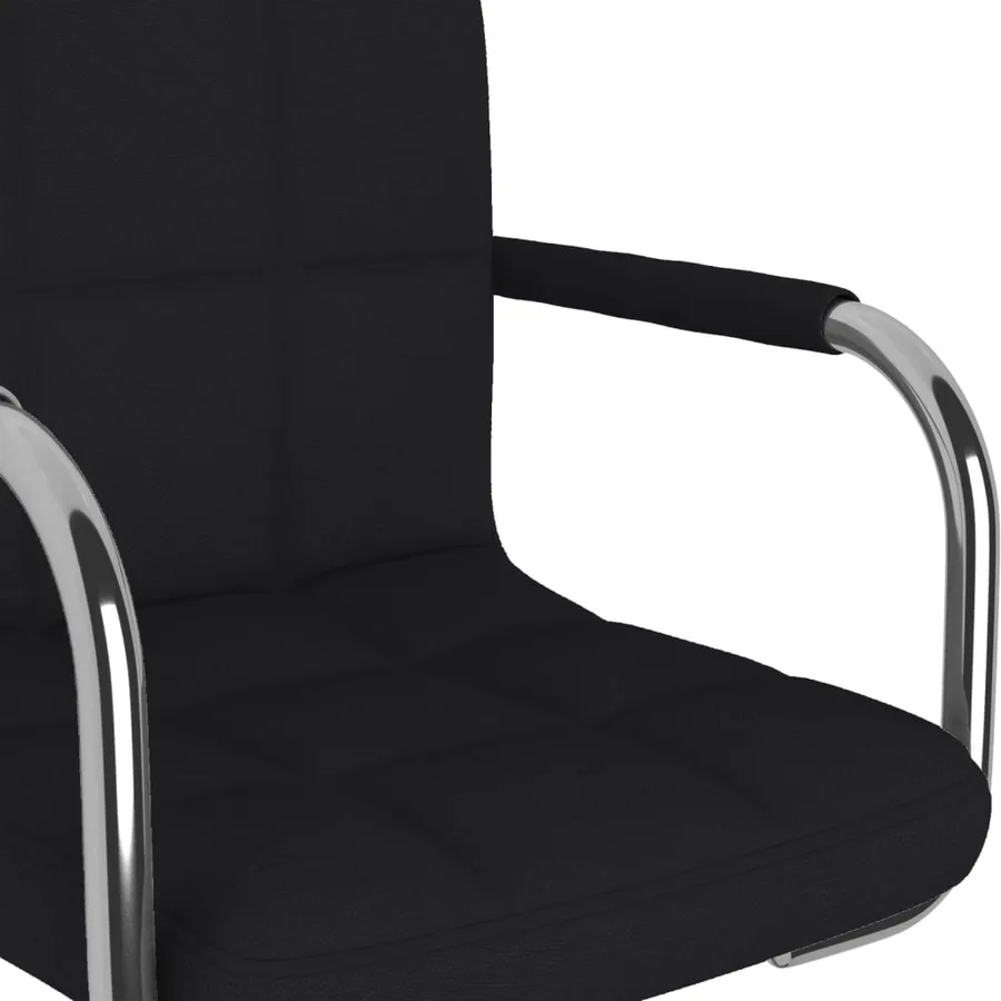Chaise pivotante de salle à manger Noir Tissu - 6