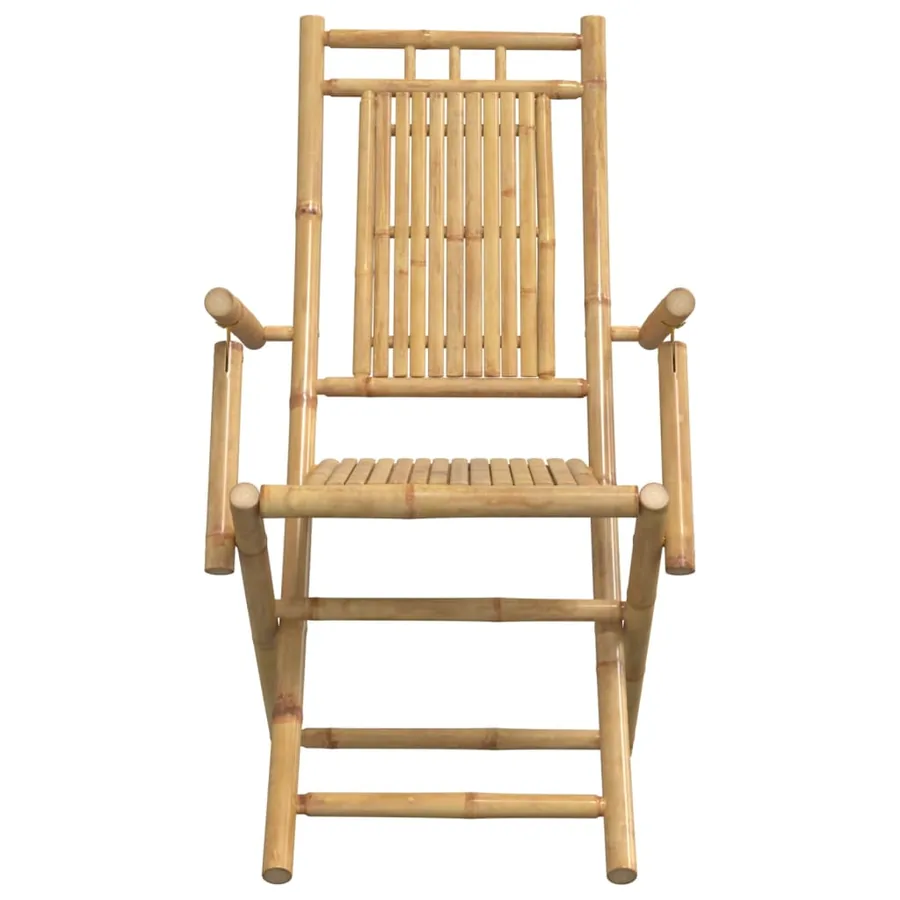 Chaises pliables de jardin lot de 8 53x66x99 cm bambou - 5