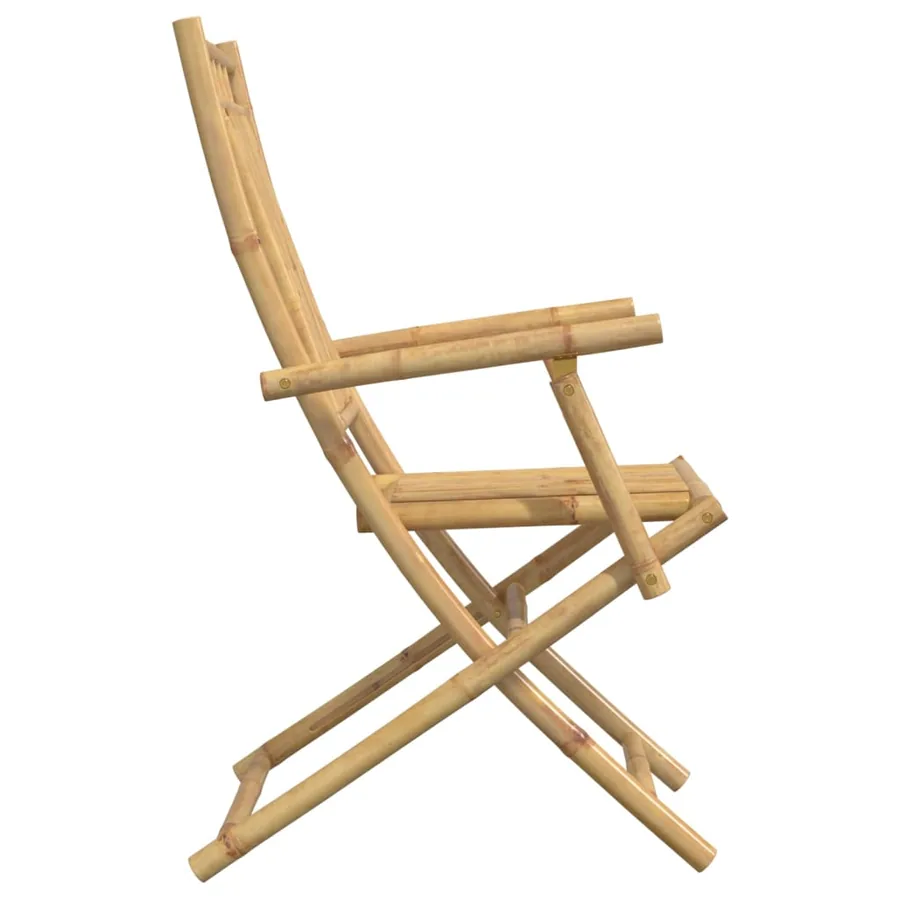 Chaises pliables de jardin lot de 8 53x66x99 cm bambou - 6