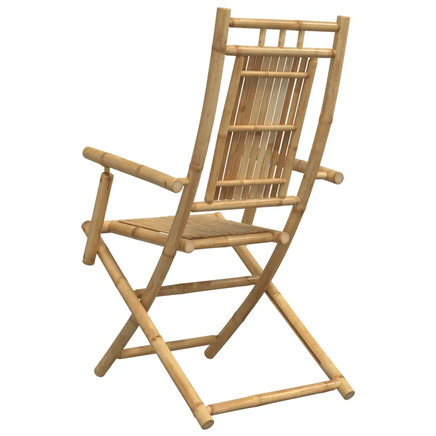 Chaises pliables de jardin lot de 8 53x66x99 cm bambou - 7