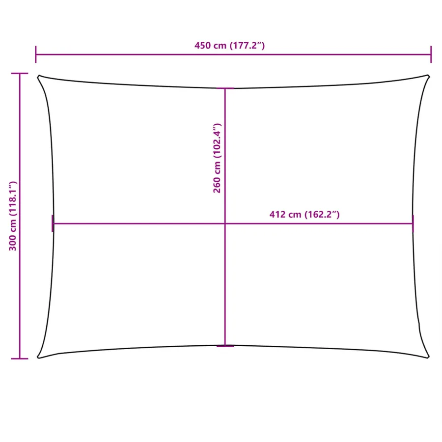 Voile de parasol tissu oxford rectangulaire 3x4,5 m orange - 10