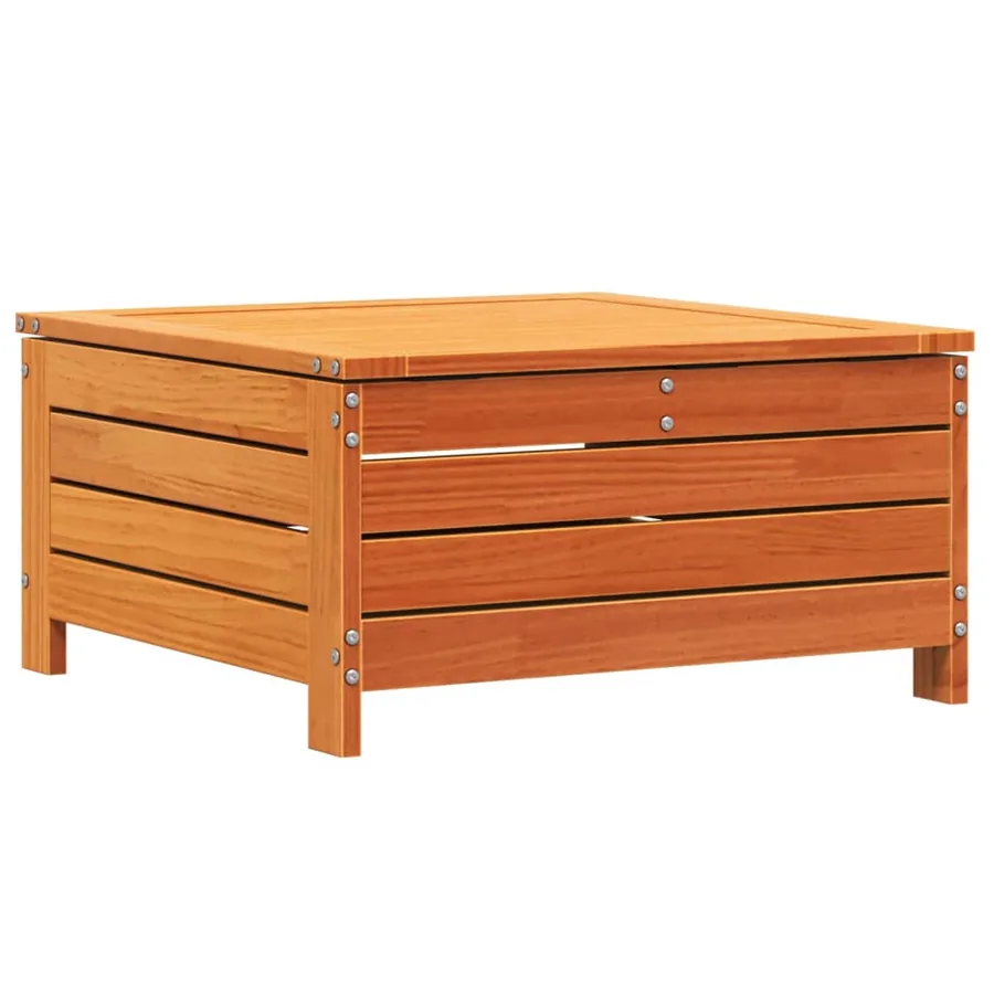 Repose-pied de jardin cire marron 62x63,5x32 cm bois pin massif - 6