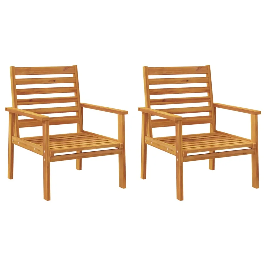 Fauteuil de jardin lot de 2 66,5x65x81 cm bois massif d'acacia - 2