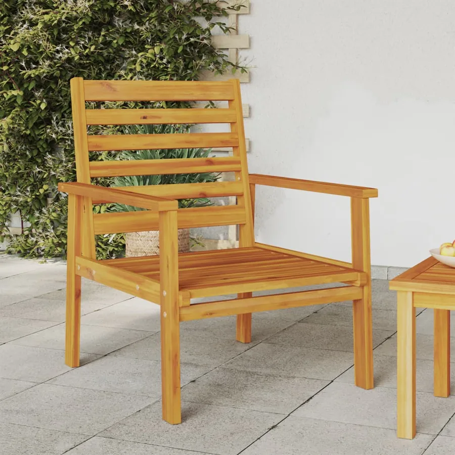 Fauteuil de jardin lot de 2 66,5x65x81 cm bois massif d'acacia - 3