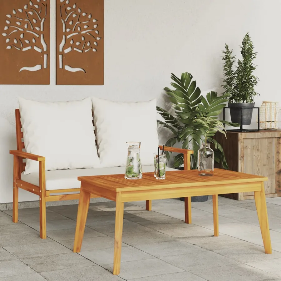 Table à manger de jardin 100x55x45 cm bois massif d'acacia - 3