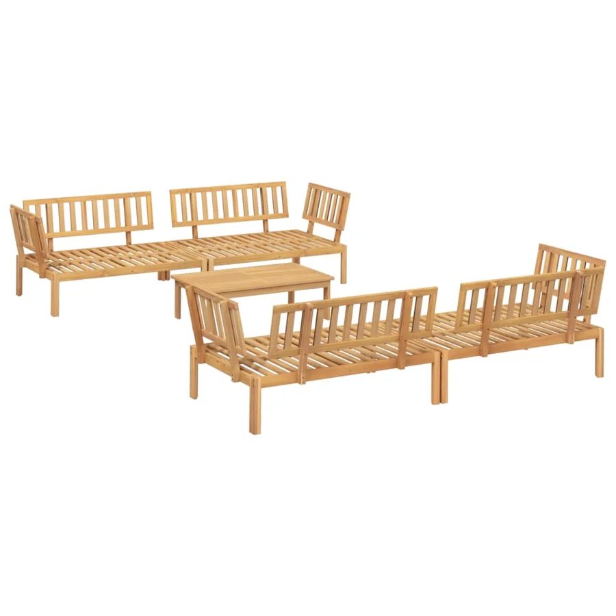 Salon palette de jardin 5 pcs bois d'acacia massif - 2