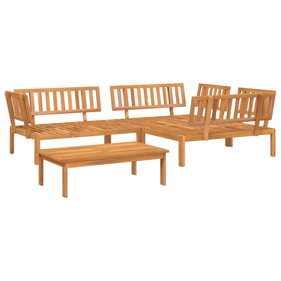 Salon palette de jardin 4 pcs bois d'acacia massif - 2