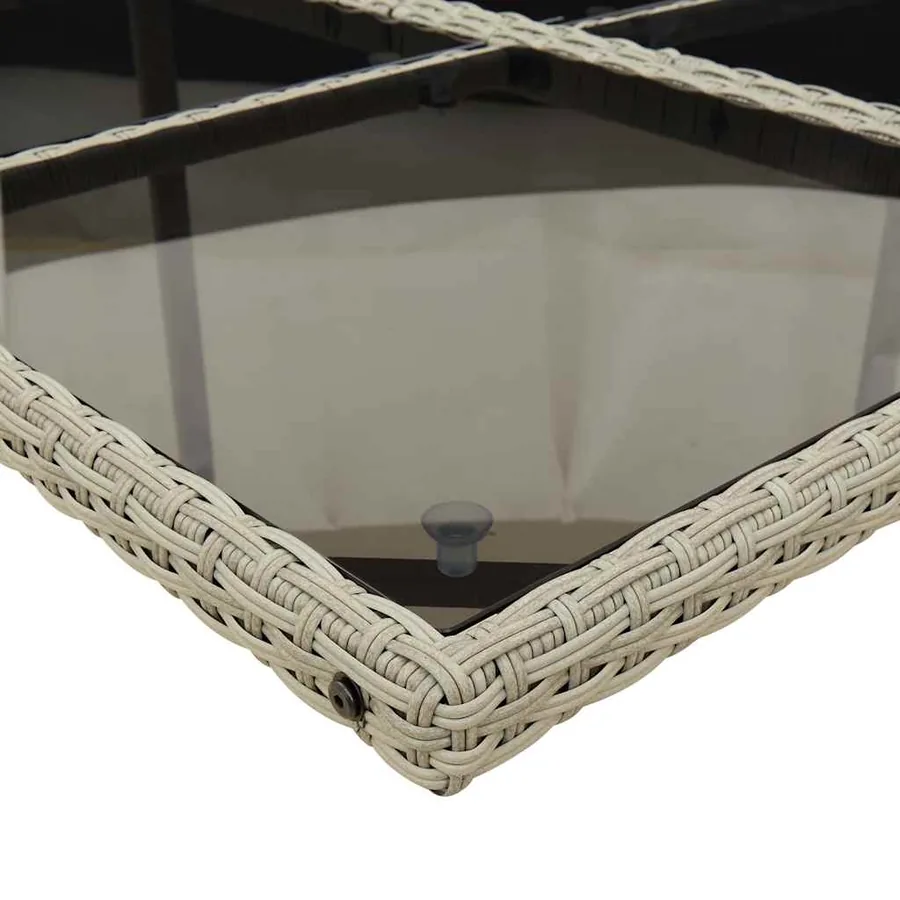 Ensemble à manger de jardin et coussins 5 pcs gris clair rotin - 6