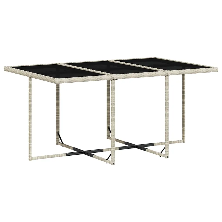 Ensemble à manger de jardin et coussins 7 pcs gris clair rotin - 4