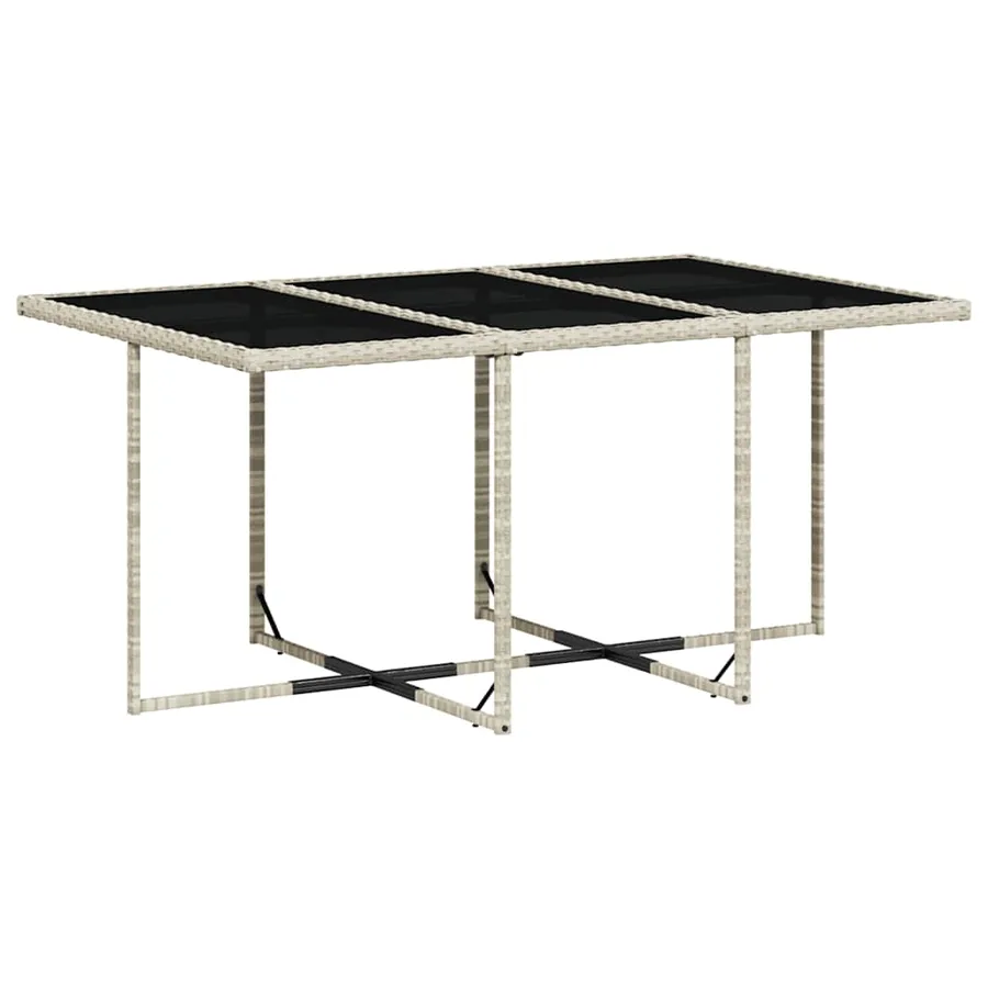 Ensemble à manger de jardin et coussins 7 pcs gris clair rotin - 4