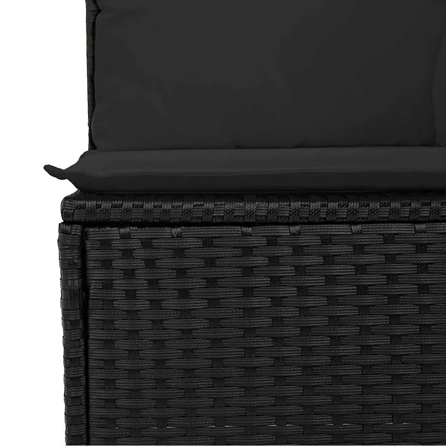 Salon de jardin 9 pcs avec coussins noir résine tressée - 10
