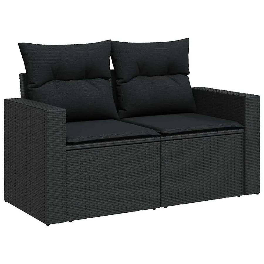 Salon de jardin 7 pcs avec coussins noir résine tressée 62 x 62 x 69 cm - 62,9 kg - 3