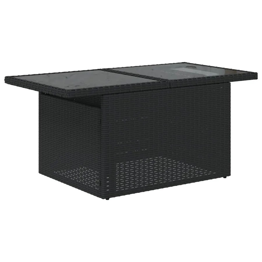 Salon de jardin 8 pcs avec coussins noir résine tressée - 7