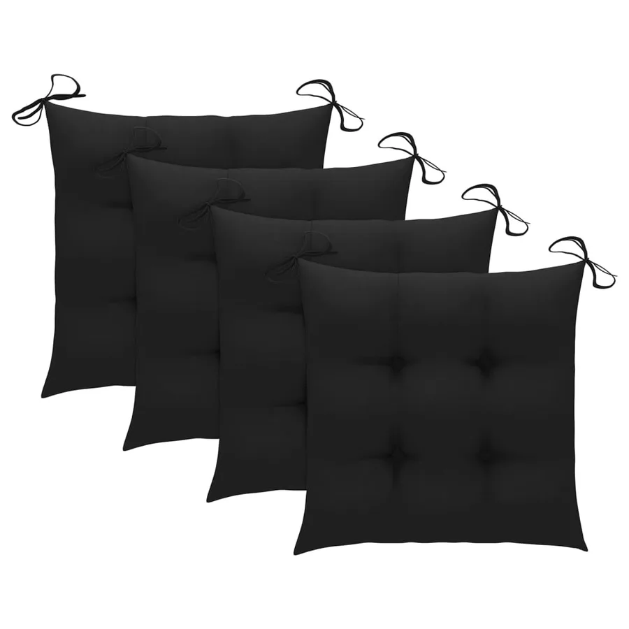 Chaises pliables de jardin avec coussins lot de 4 Teck solide - 6