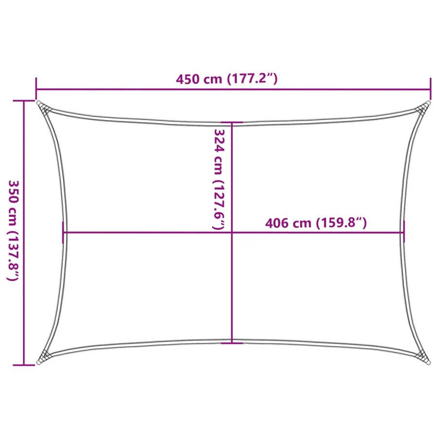 Voile d'ombrage sable 4,5x3,5 m 100 % polyester oxford - 10
