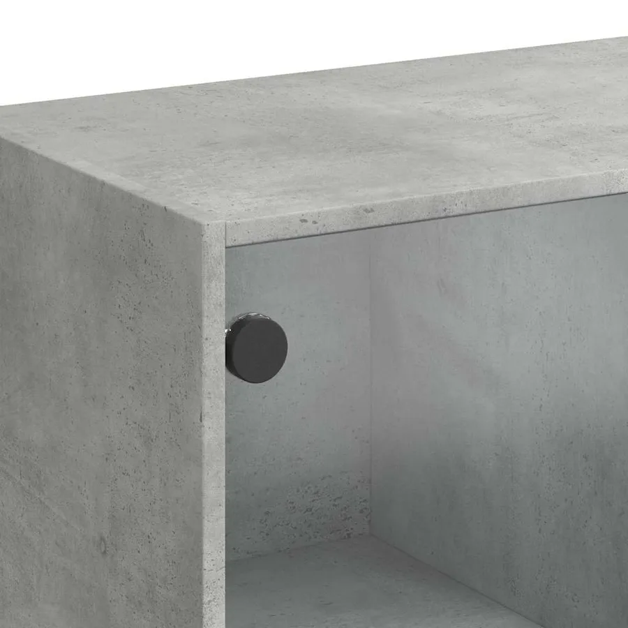 Buffet haut avec portes gris béton 68x37x109 cm bois ingénierie - 10