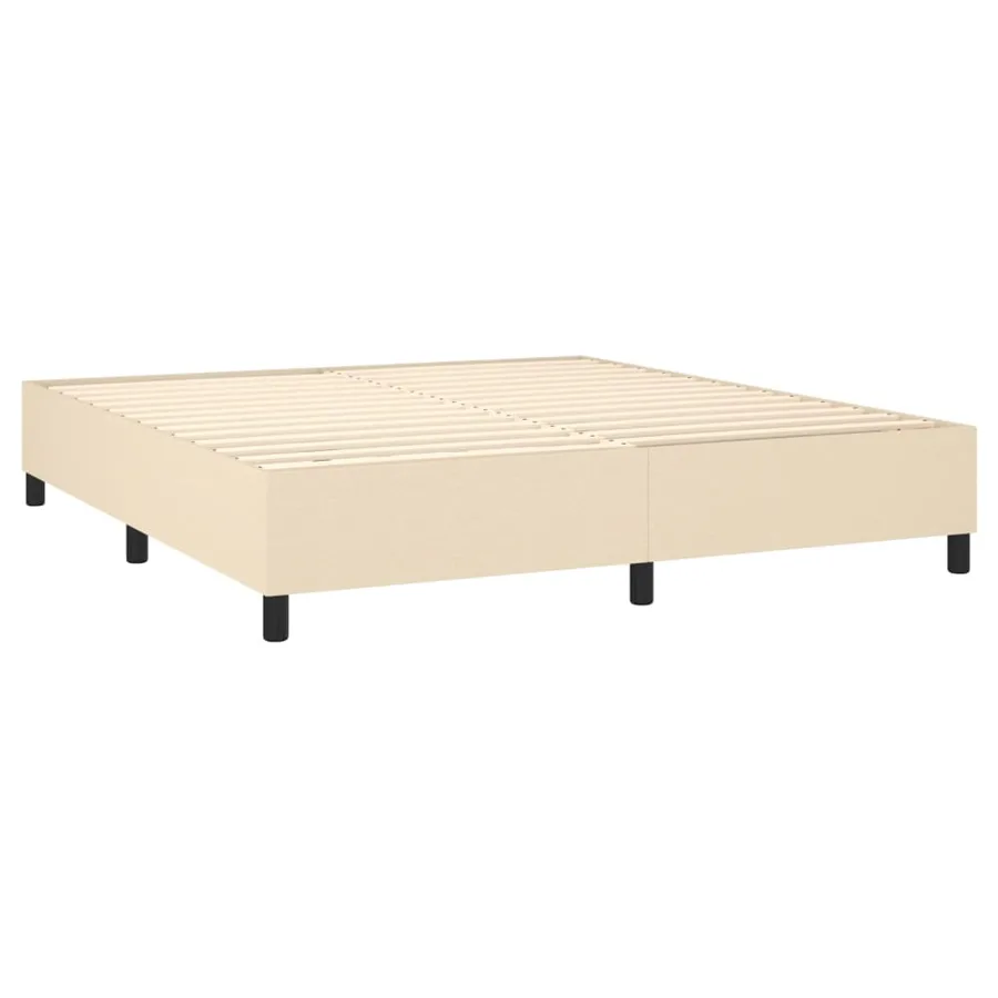 Sommier à lattes de lit avec matelas Crème 160x200 cm Tissu - 4