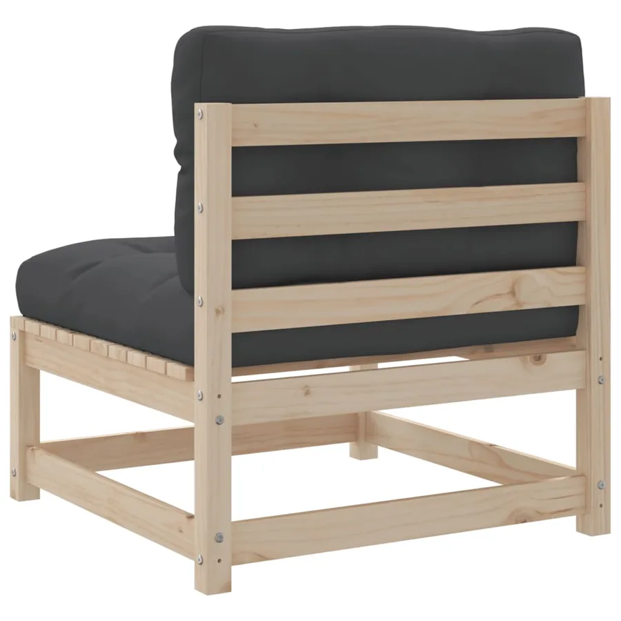 Salon de jardin 7 pcs avec coussins bois de pin massif - 8