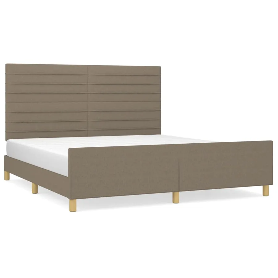 Cadre de lit sans matelas taupe 160x200 cm tissu - 2