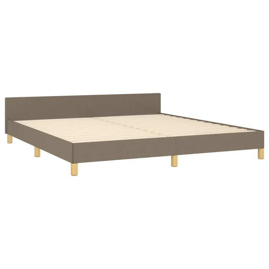 Cadre de lit sans matelas taupe 160x200 cm tissu - 5