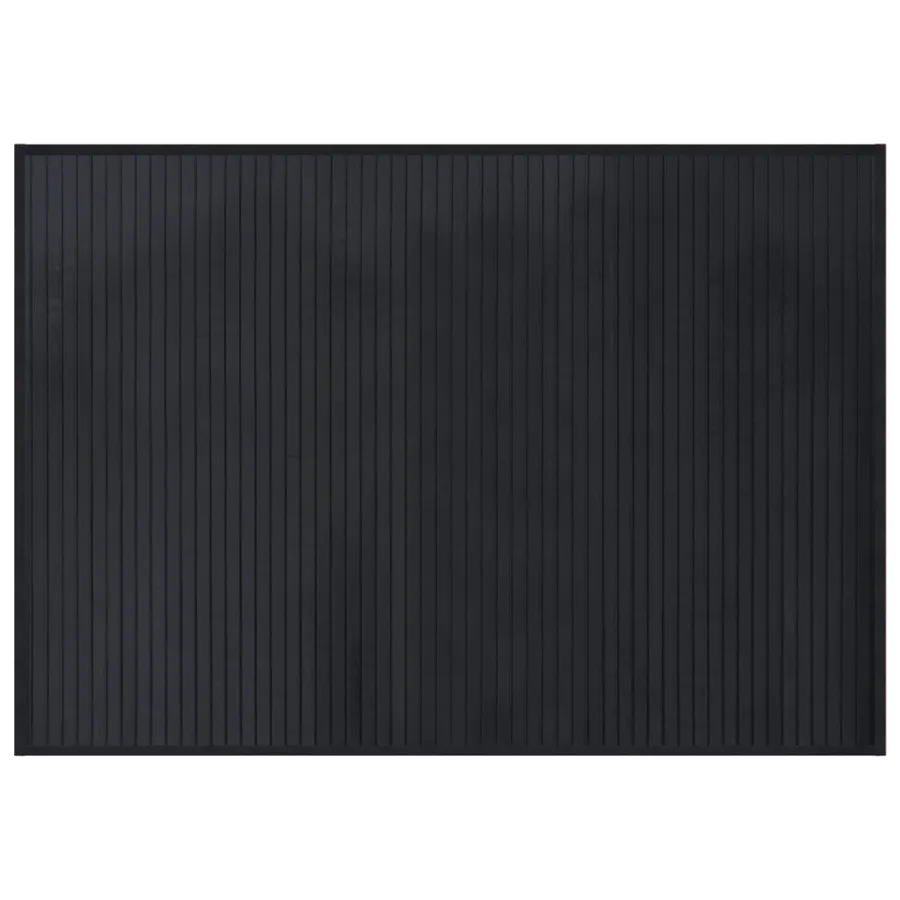 Tapis rectangulaire noir 70x100 cm bambou - 2
