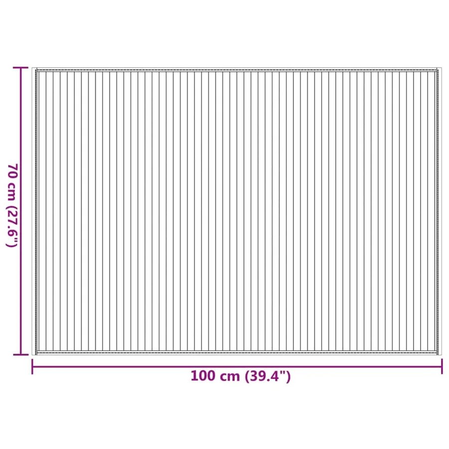 Tapis rectangulaire noir 70x100 cm bambou - 8