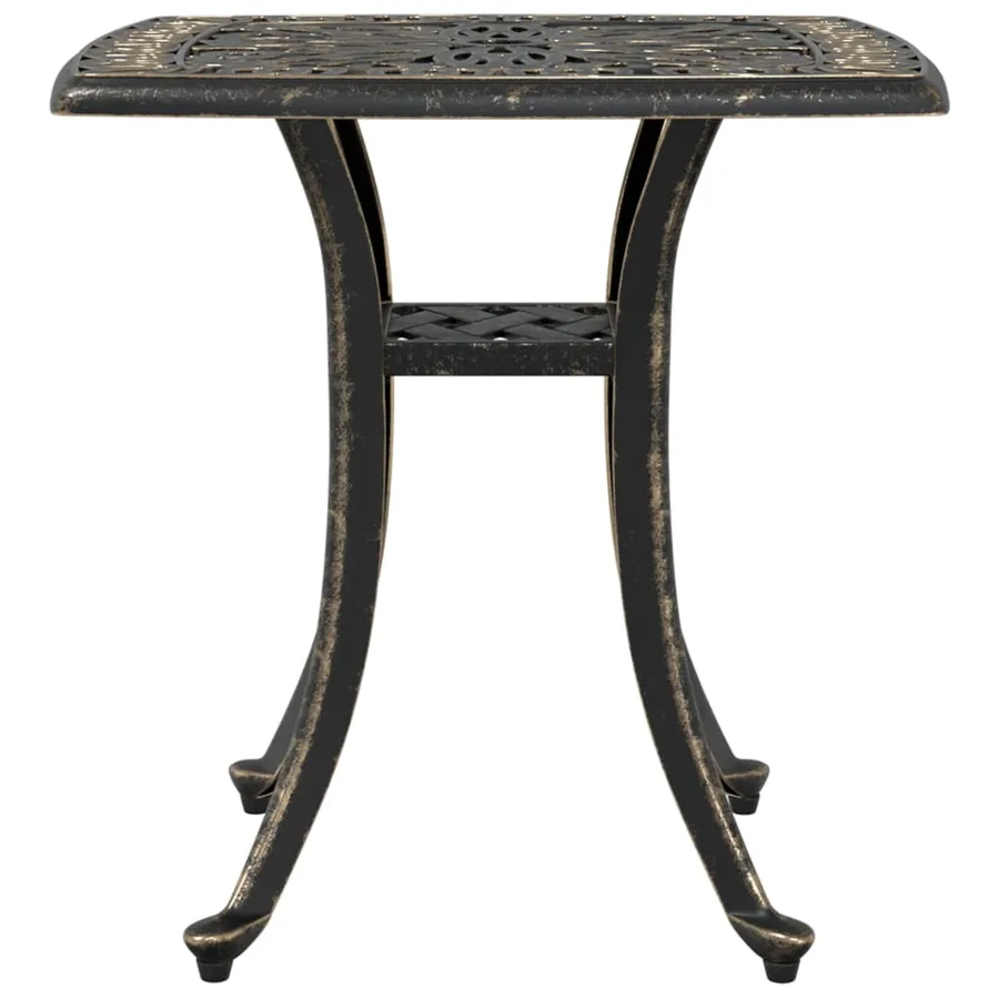 Table de jardin bronze 53x53x53 cm aluminium coulé - 5