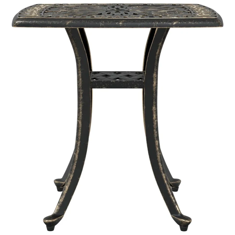 Table de jardin bronze 53x53x53 cm aluminium coulé - 6