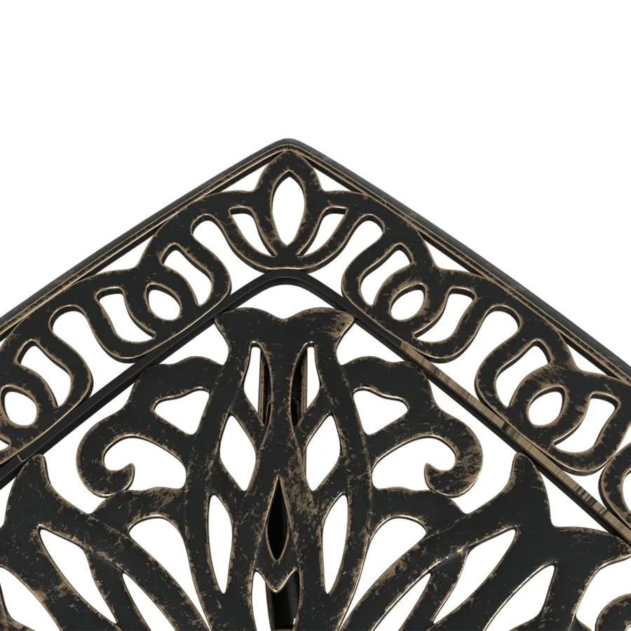 Table de jardin bronze 53x53x53 cm aluminium coulé - 9
