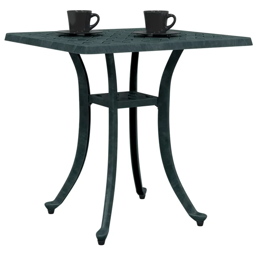 Table de jardin vert 53x53x53 cm aluminium coulé - 4