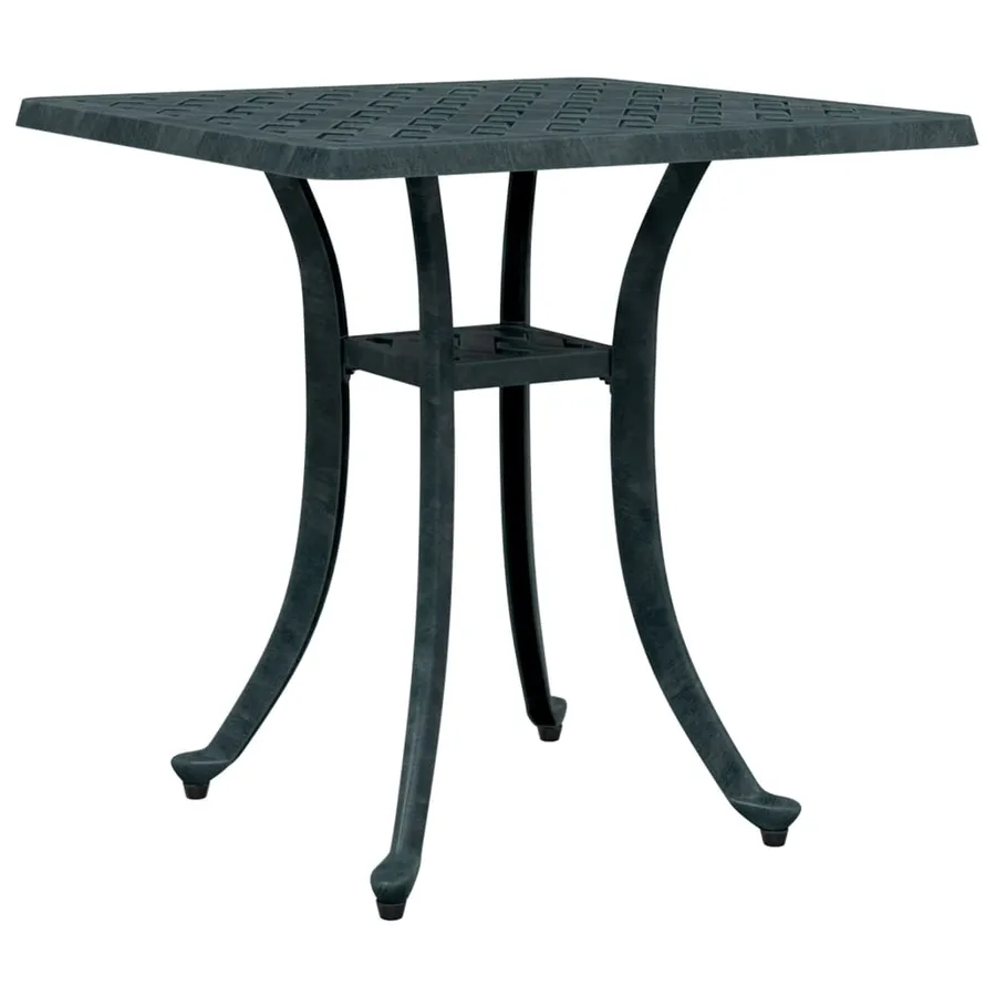 Table de jardin vert 53x53x53 cm aluminium coulé - 7