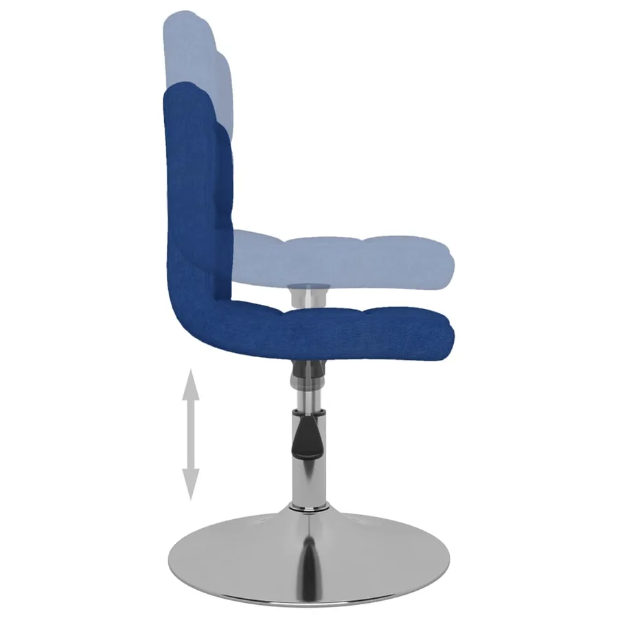 Chaises pivotantes à manger lot de 4 bleu tissu - 5