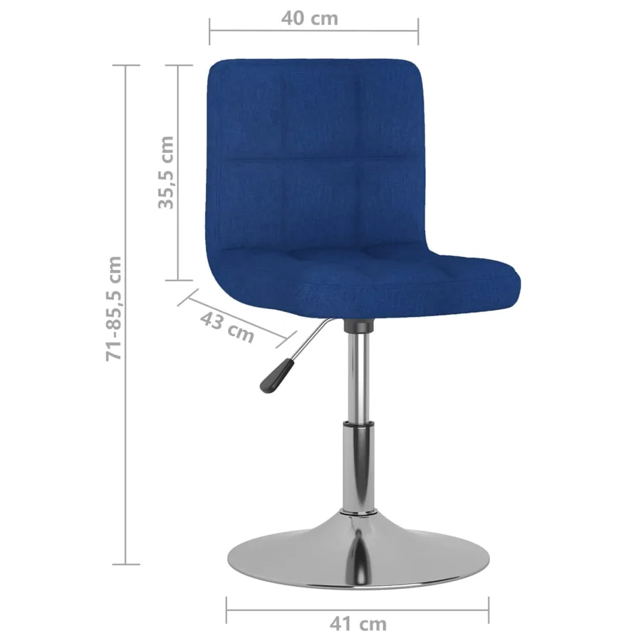 Chaises pivotantes à manger lot de 4 bleu tissu - 9
