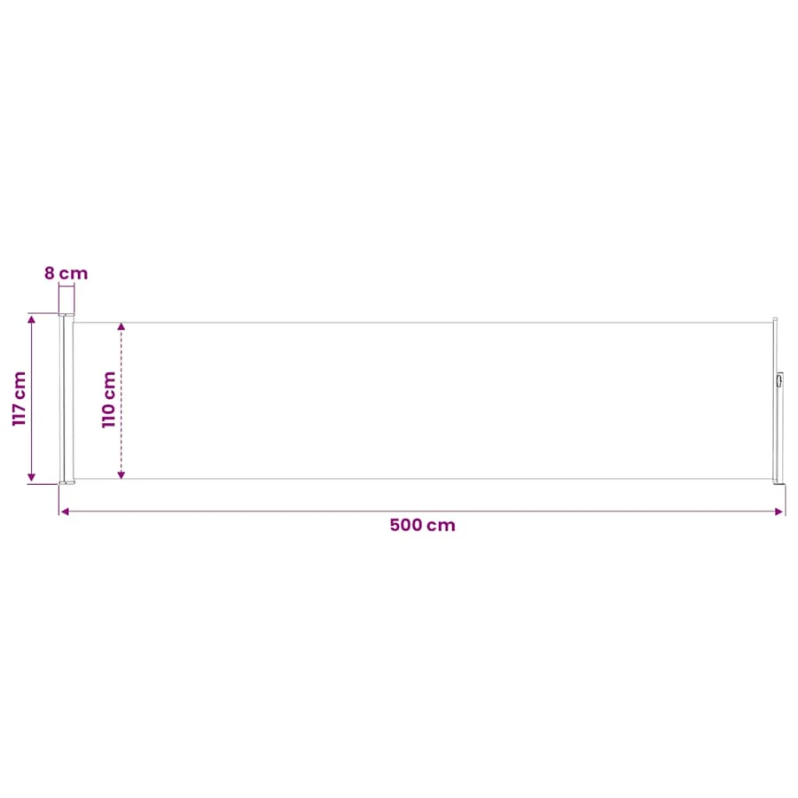 Auvent latéral rétractable de patio 120x500 cm Noir - 12