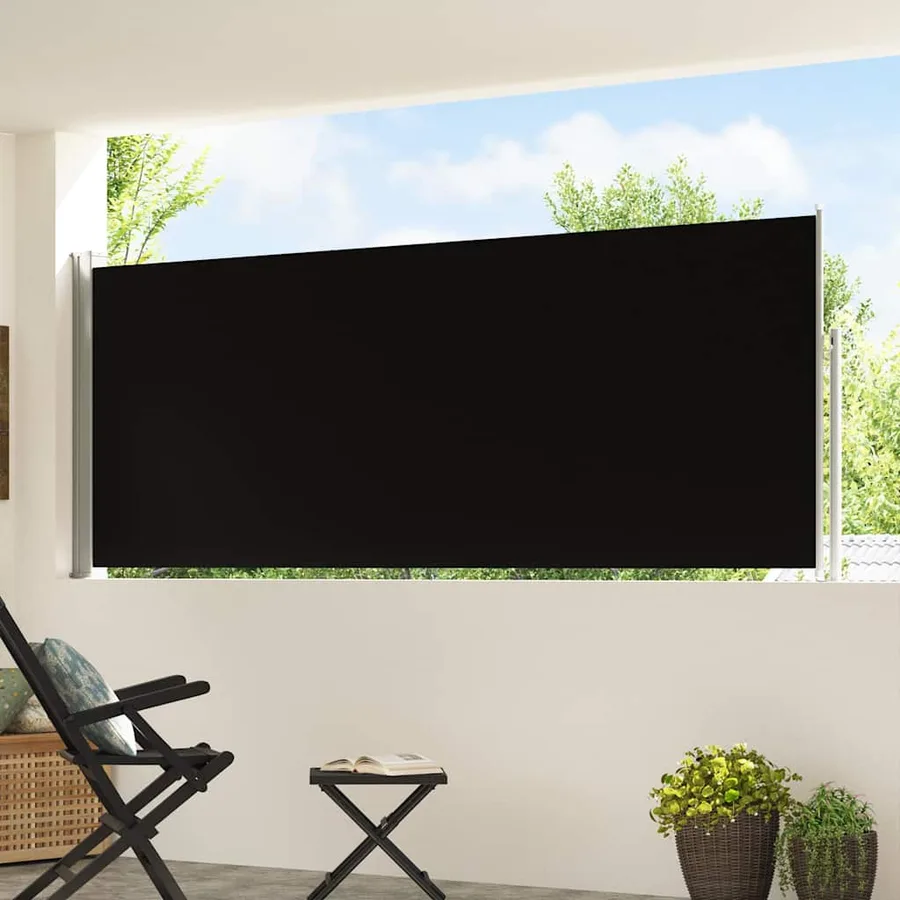 Auvent latéral rétractable de patio 120x500 cm Noir - 3