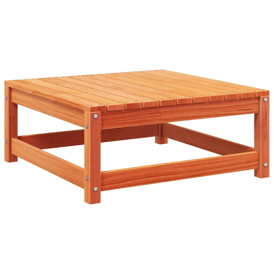 Repose-pied de jardin avec coussin bois massif de pin - 4