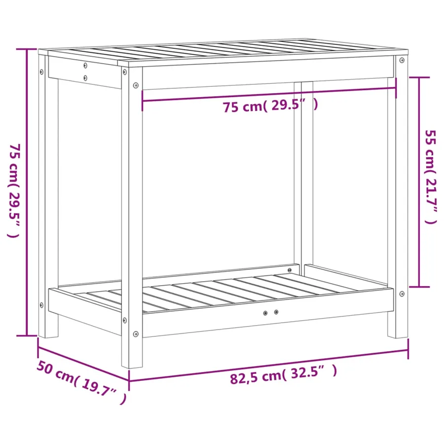 Table de rempotage avec étagère cire marron bois massif de pin - 10