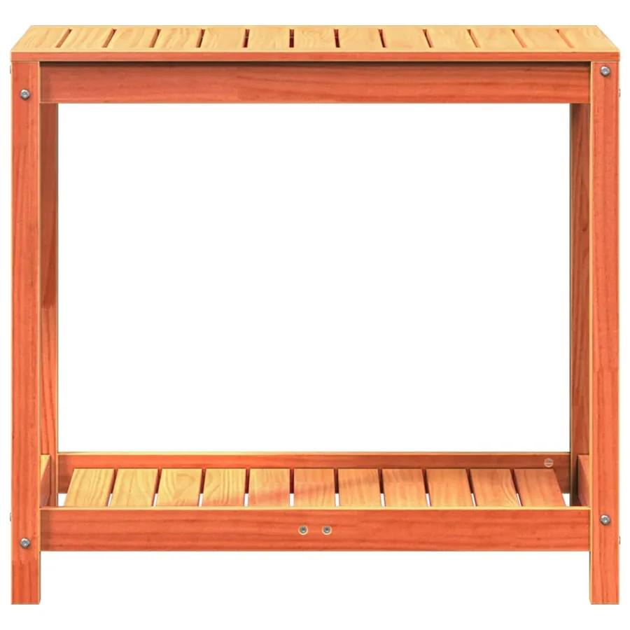 Table de rempotage avec étagère cire marron bois massif de pin - 5