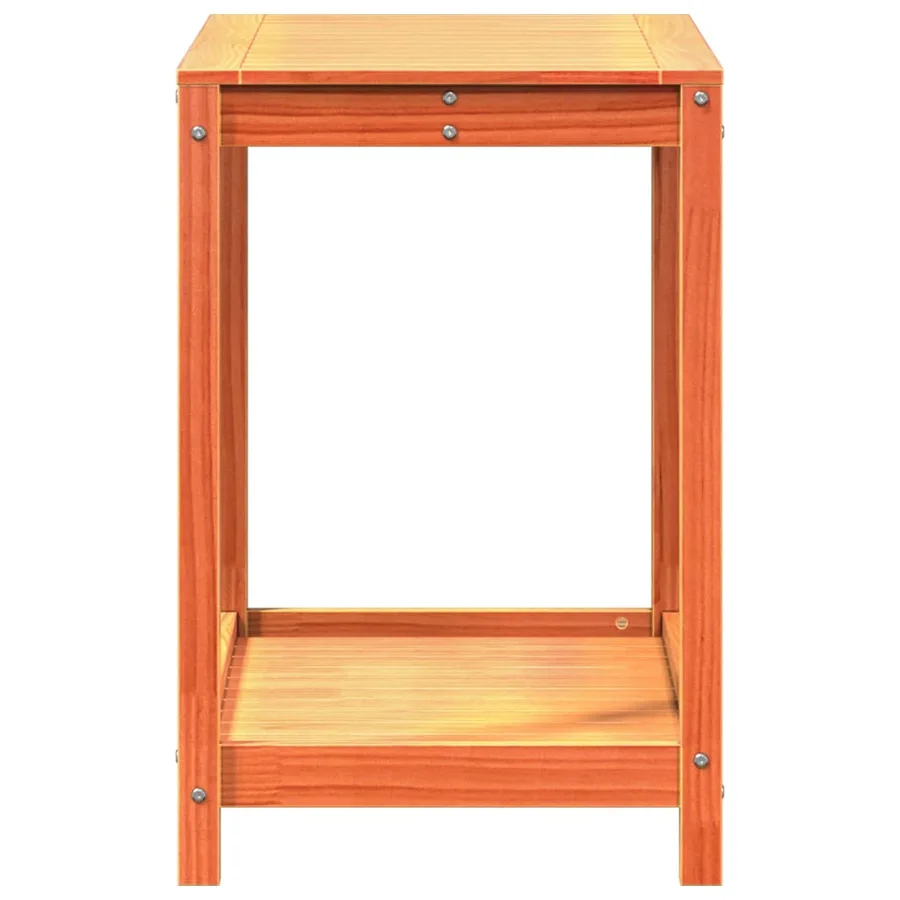 Table de rempotage avec étagère cire marron bois massif de pin - 6