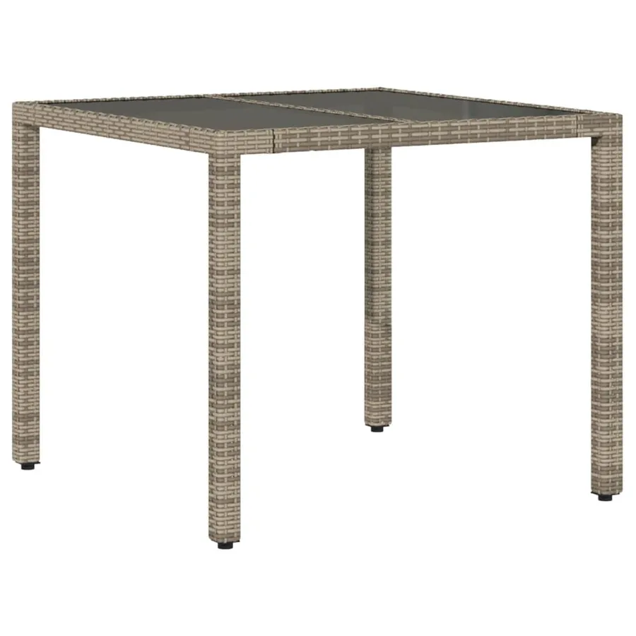 Ensemble à manger de jardin et coussins 5 pcs gris rotin verre - 4