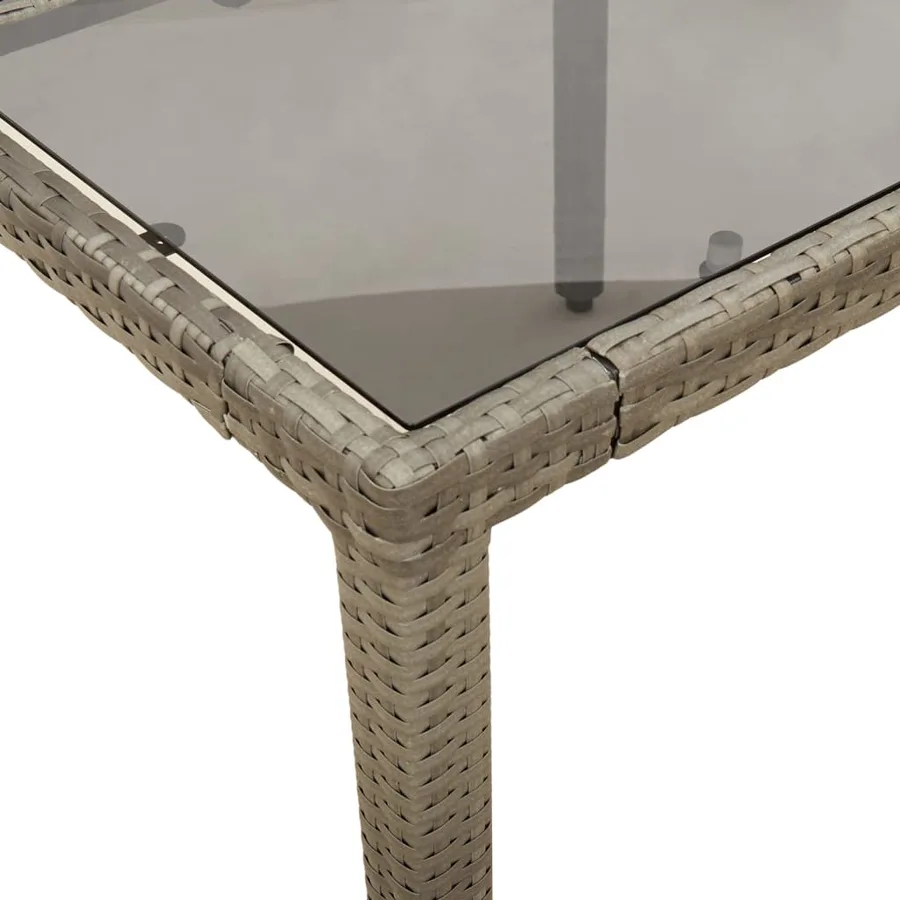 Ensemble à manger de jardin et coussins 5 pcs gris rotin verre - 6