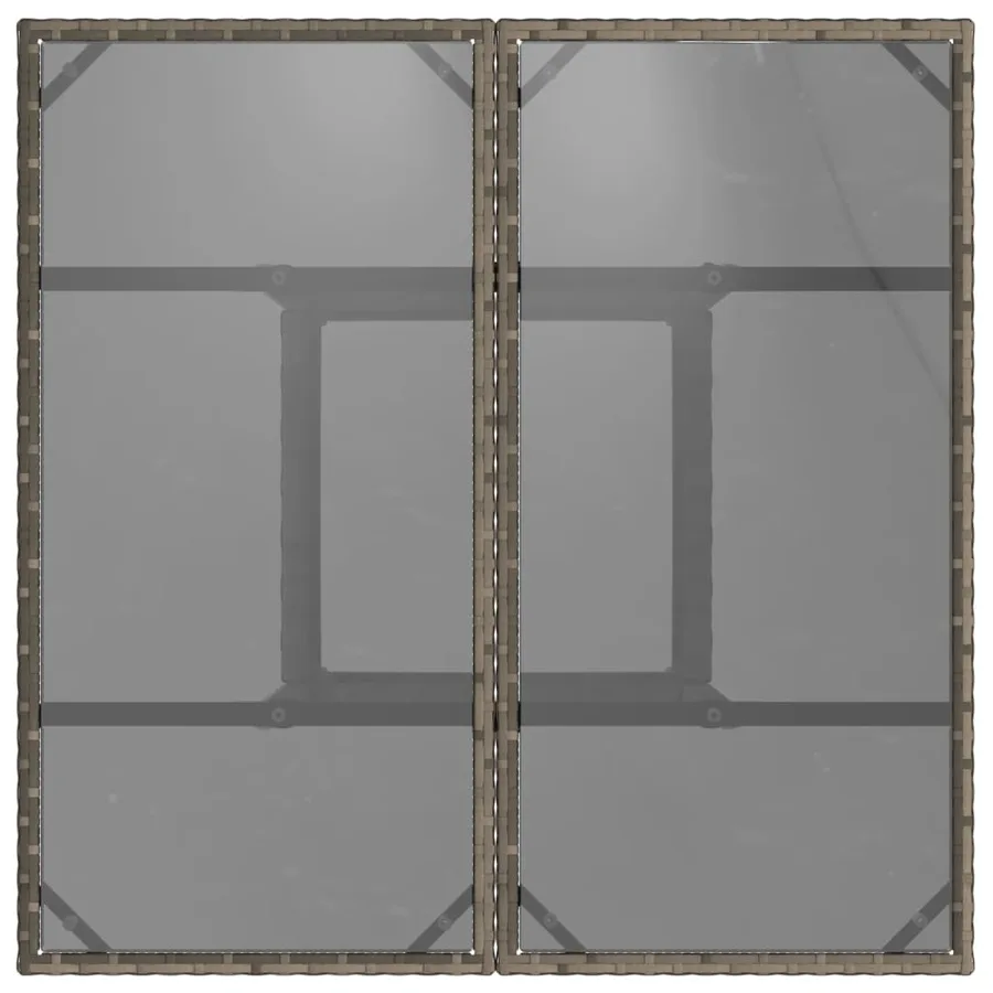 Table de jardin dessus en verre gris 80x80x75 cm résine tressée - 7